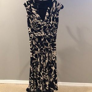 Anne Klein black and white print dress